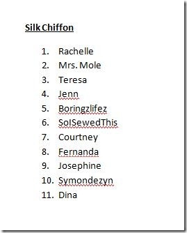 Chiffon list